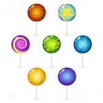 Colourful Lollipops with Different Patterns